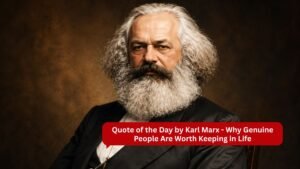 Quote of the Day by Karl Marx - Why Genuine People Are Worth Keeping in Life